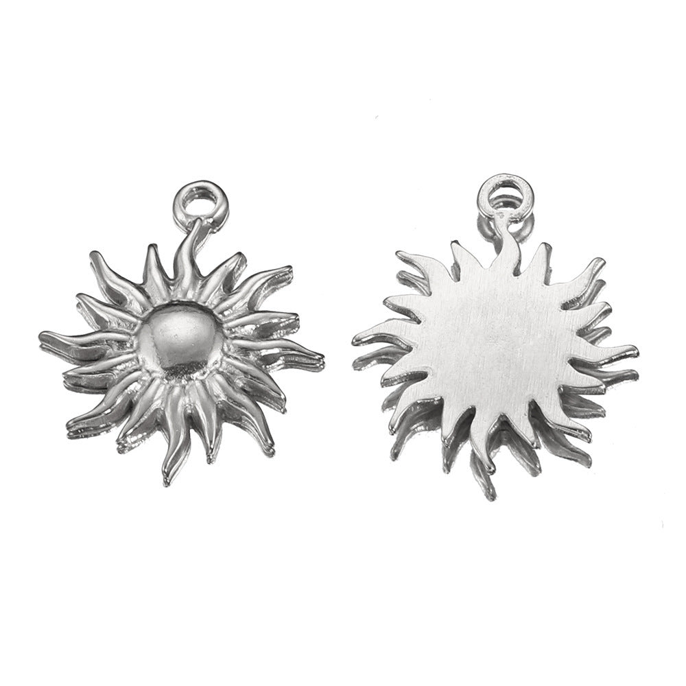 Wholesale 5pcs Stainless Steel Hydraulic Pendant Heart Shaped Sun Pendant Diy Accessories