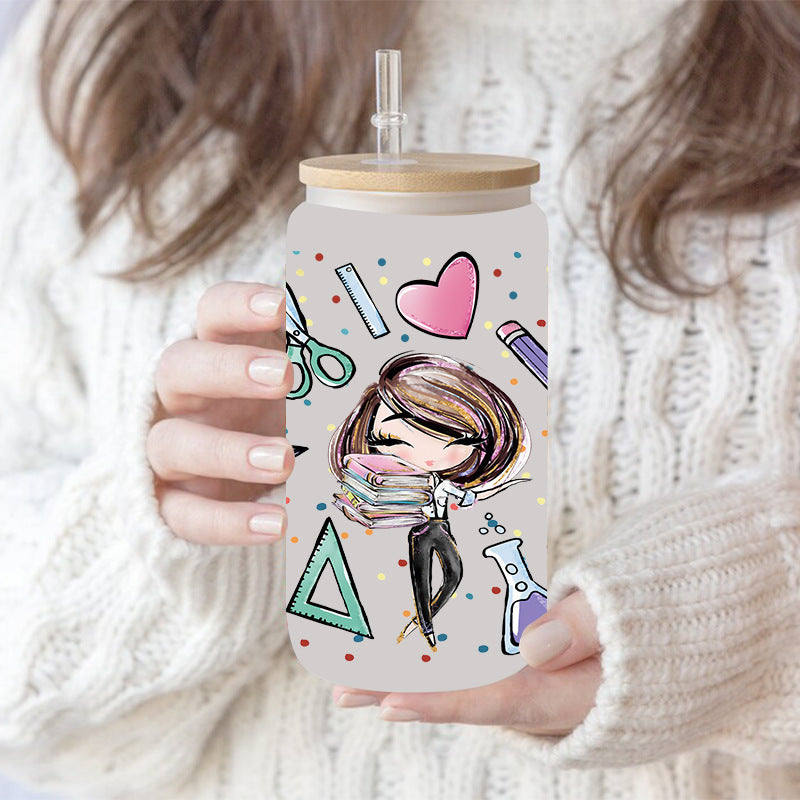 Wholesale Colorful Teacher's Day Series  16oz Cup UV DTF Wraps