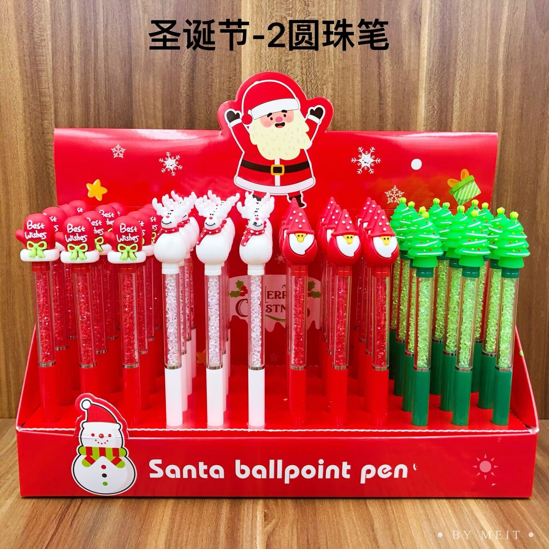 Wholesale 48pcs Cartoon Christmas Crystal Diamond Revolving Ballpoint Pen