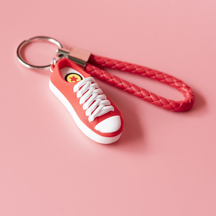 Wholesale Rubber Mini White Shoes Keychain