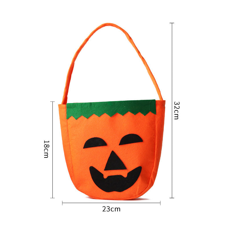 Wholesale  Halloween Pumpkin Bag Non-woven Bag Candy Bag Halloween Hand Candy Pumpkin Bag