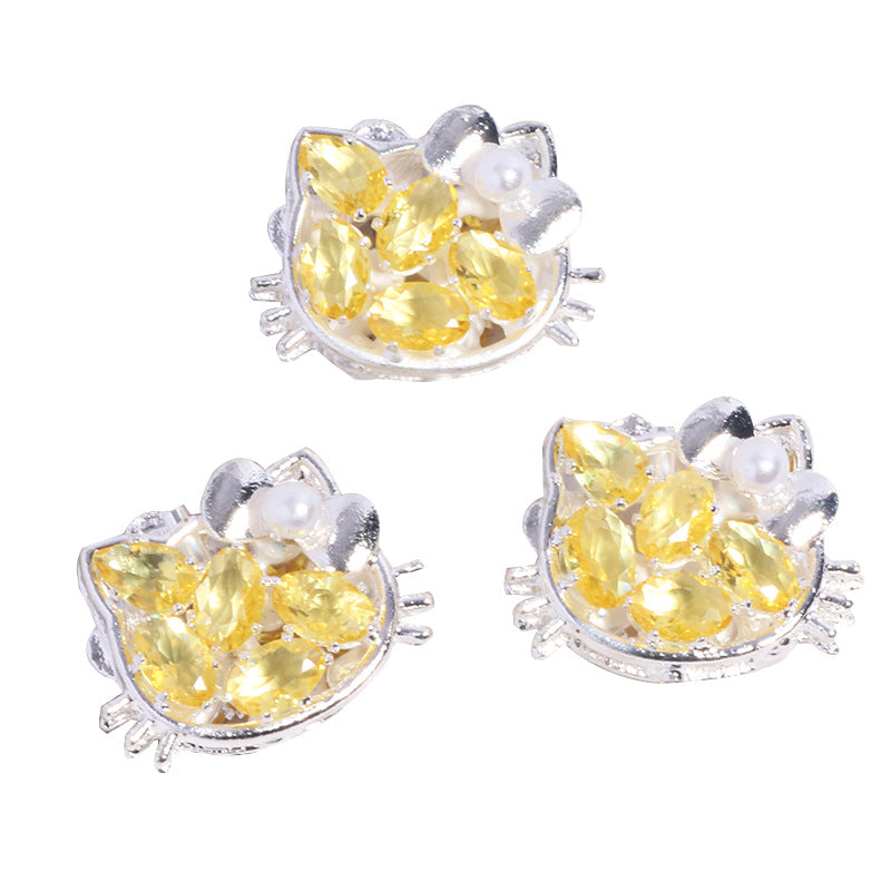 Wholesale Cat Rhinestone Straight Hole Loose Bead DIY