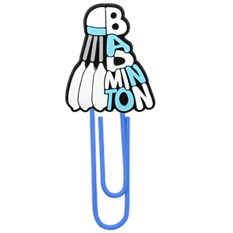 Wholesale Random 50pcs Cartoon Badminton Paper Clip Bookmark