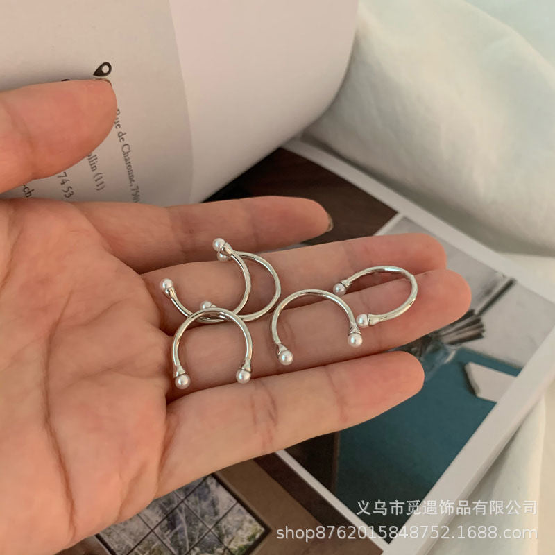 Wholesale Minimalist pearl knuckle ring,  niche and sophisticated