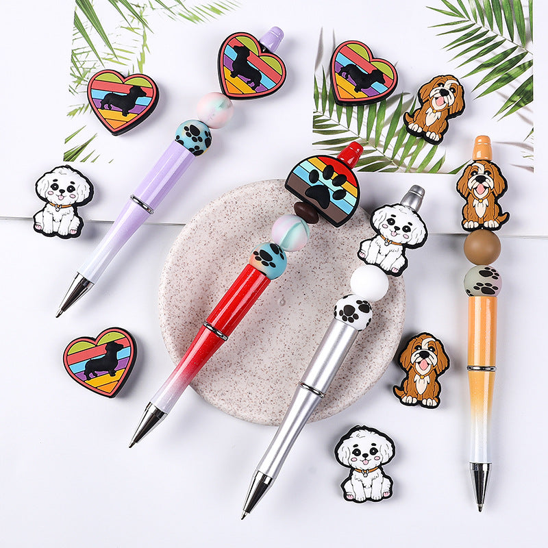 Wholesale  20pcs   Love Dog Silicone Beads  Focal Beads