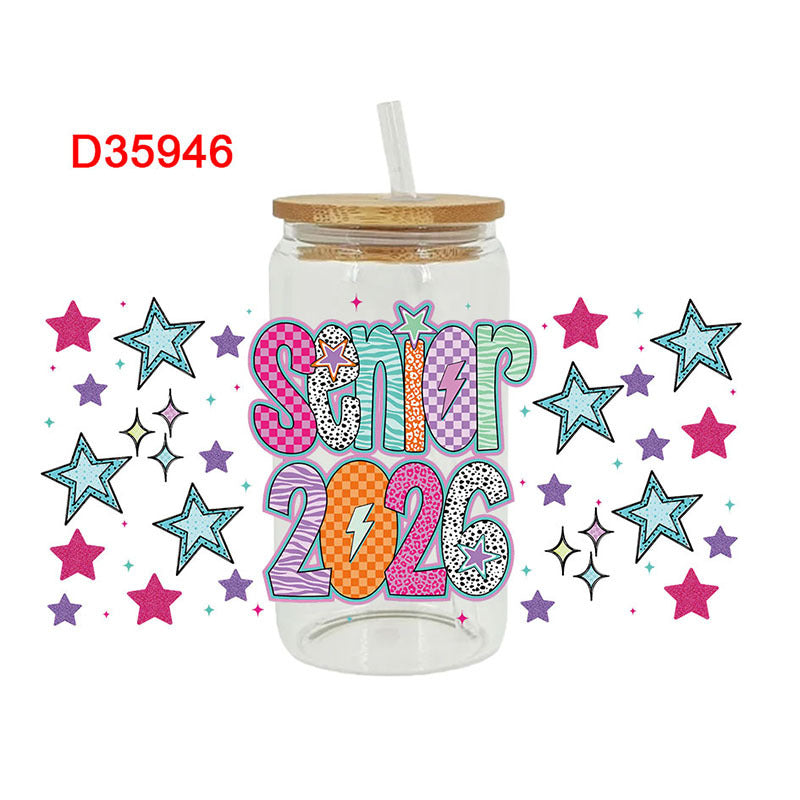 Wholesale UV transfer sticker for glass cups sticker 16OZ UV DTF WRAPS