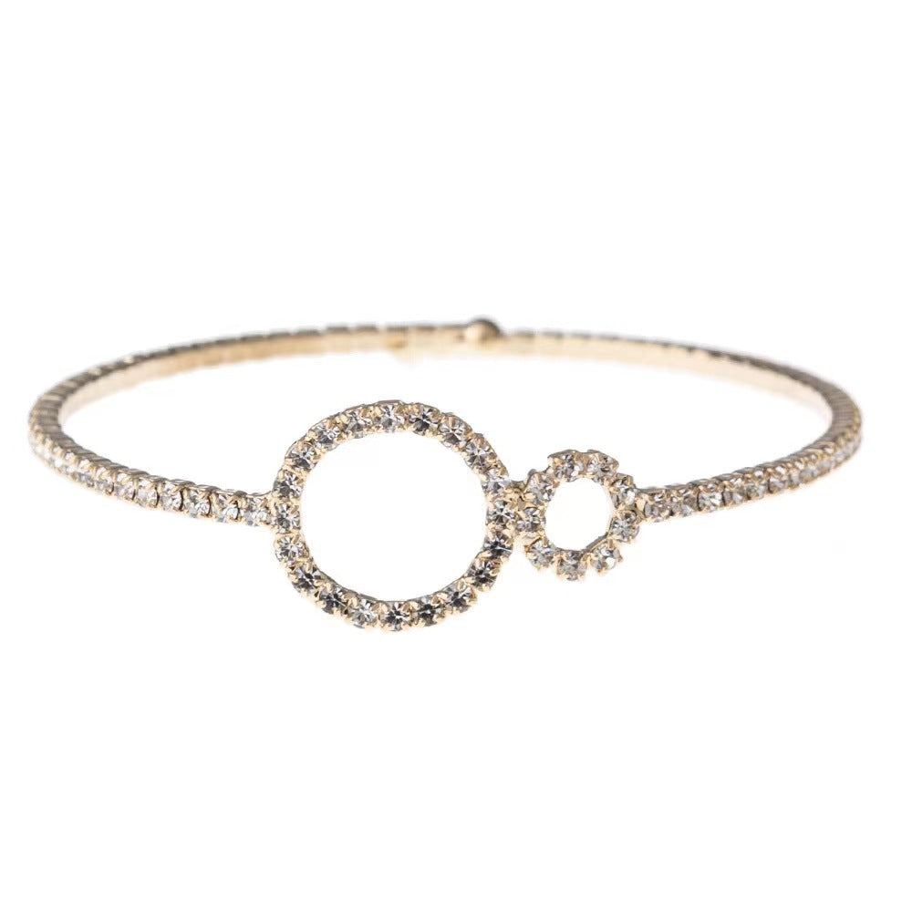 Wholesale Fashion 5-row Cross Rhinestone Zircon Open Bracelets