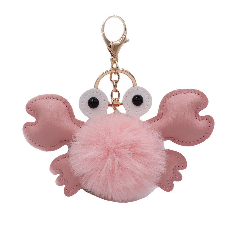 Wholesale Cartoon Plush Ball Crab Keychain