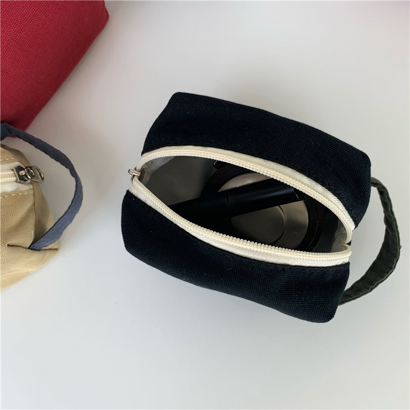 Wholesale Small Size Canvas Cotton Solid Color Mini Storage Bag