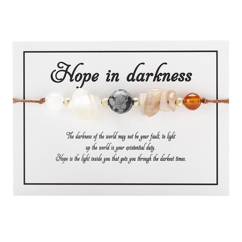 Wholesale Stone Beads Citrine Crushed Stone Round Beads Bracelet