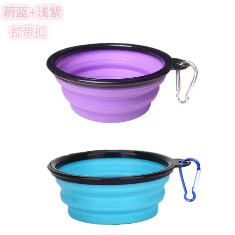 Wholesale pet folding silicone dog bowl small dog travel portable traveling portable drinking bowl cat food bowl bowl.