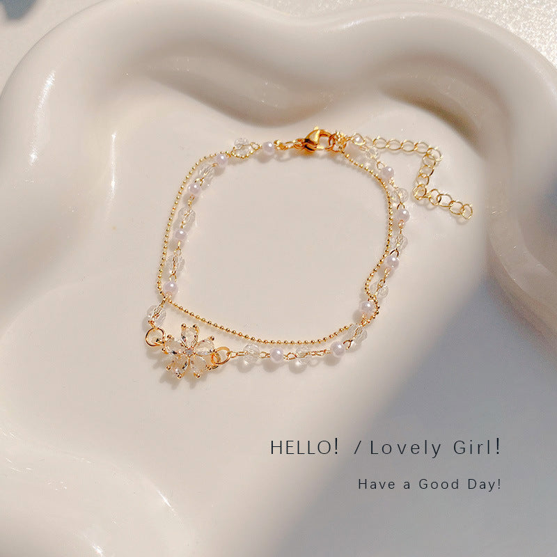 Wholesale titanium steel female niche all-match light luxury high-end lovers bracelet