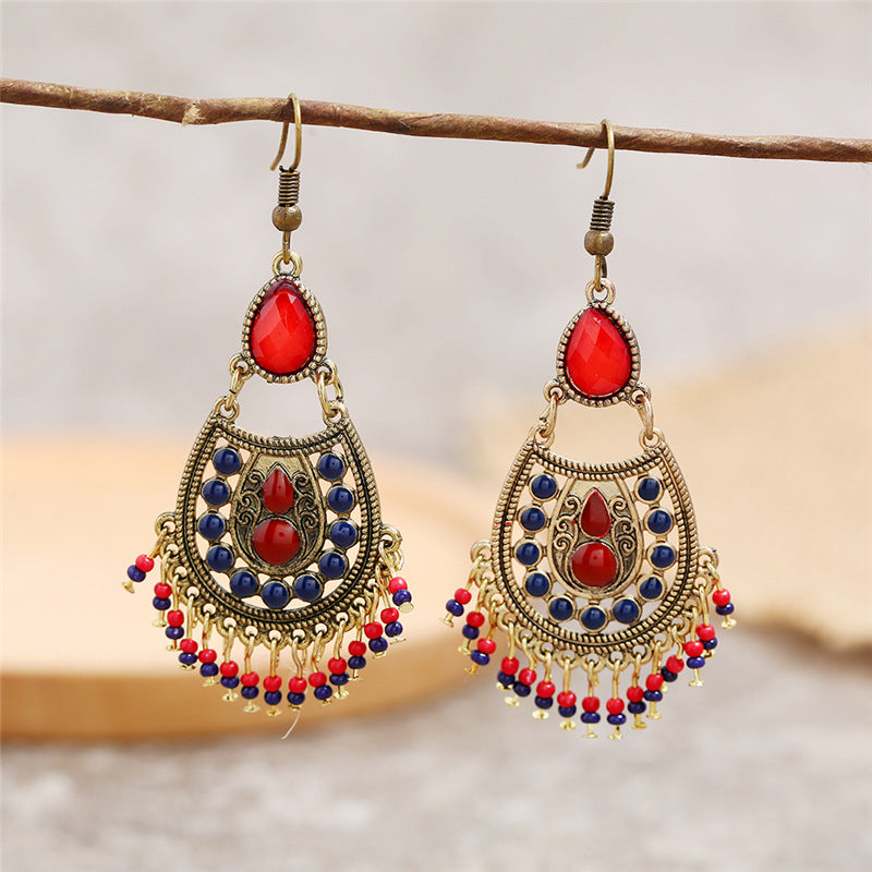 Wholesale Painted Tassels Alloy Earrings