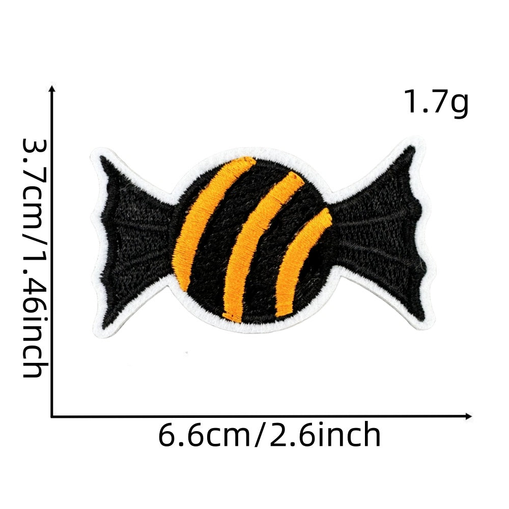 Wholesale Polyester Iron On Embroidered Patches  Pumpkin Ghost Black Series Home Decor Accent