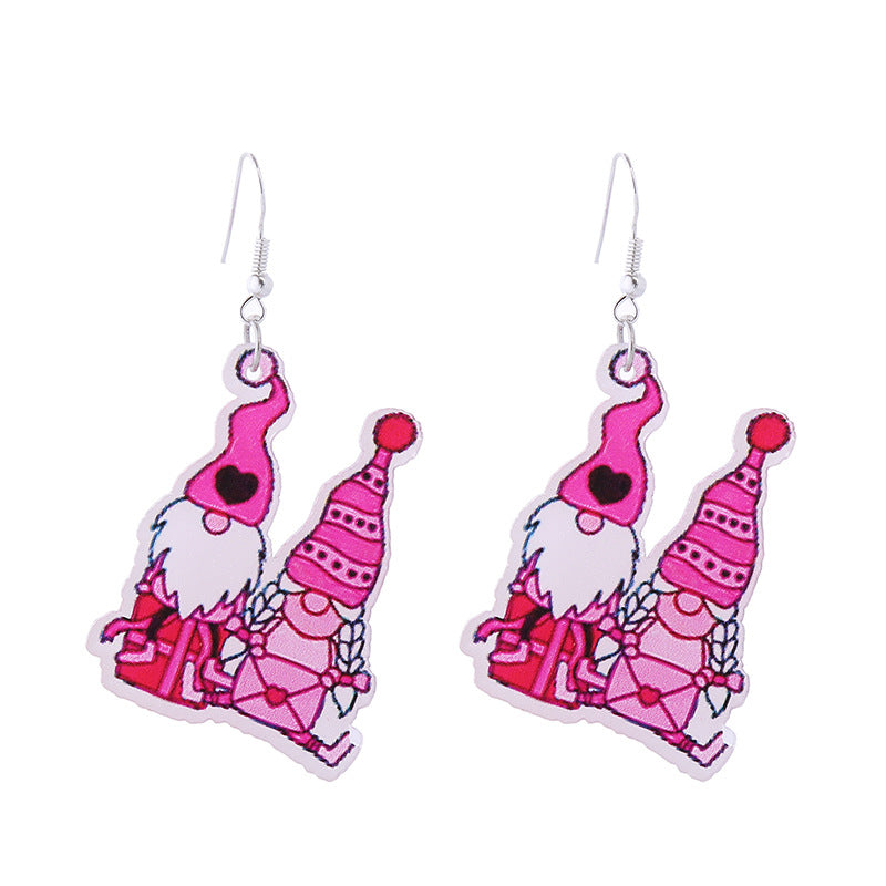 Wholesale Valentine's Day Pink Tape Love Balloon Acrylic Earrings