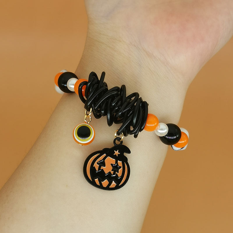 Wholesale 2PCS Halloween Pumpkin Ghost Alloy Bracelet
