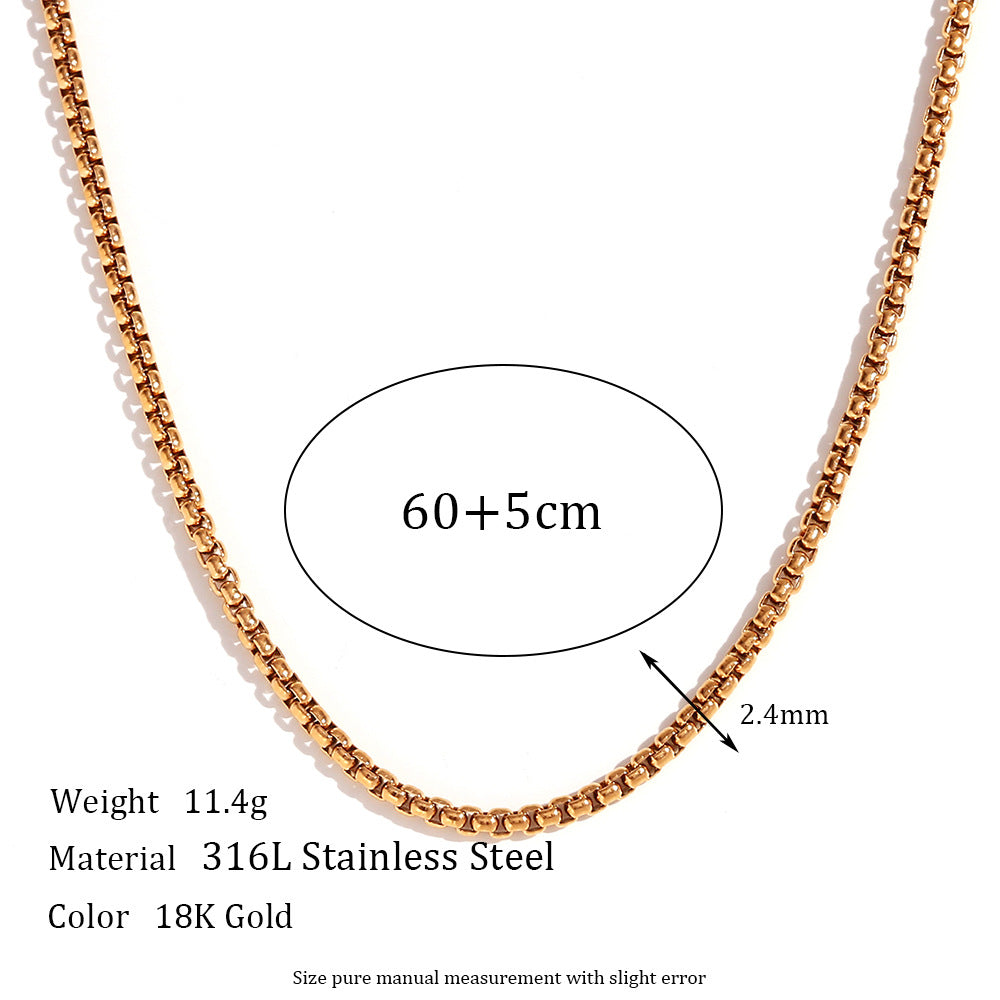 Wholesale blade chain box Stainless Steel Necklace