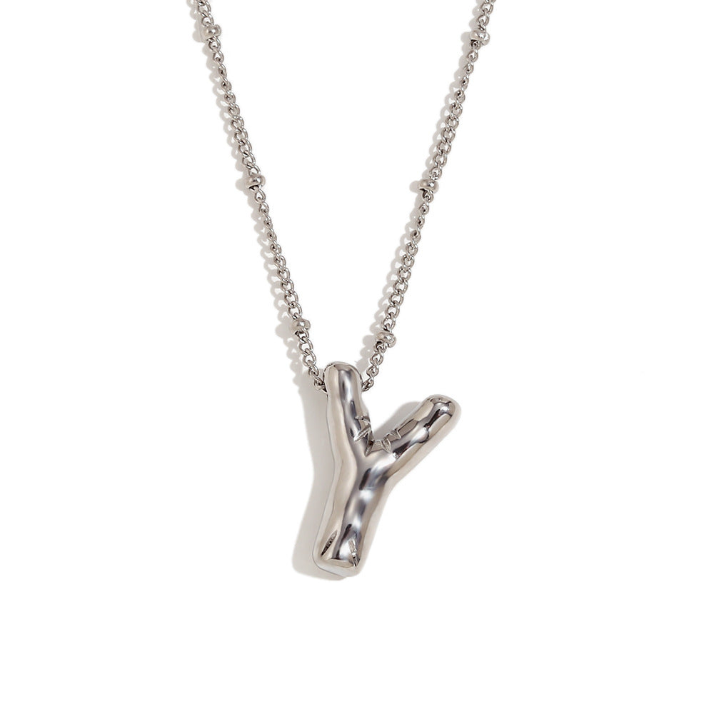 Wholesale Cute party balloon letter Stainless Steel Necklace