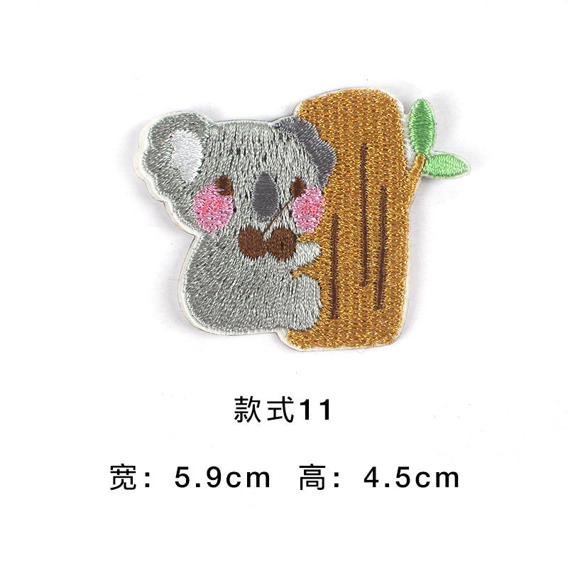 Wholesale Cloth Embroidery Patches Cartoon Animal Designs Self Adhesive Decorative Fashion Accessory For Clothing Towel DIY