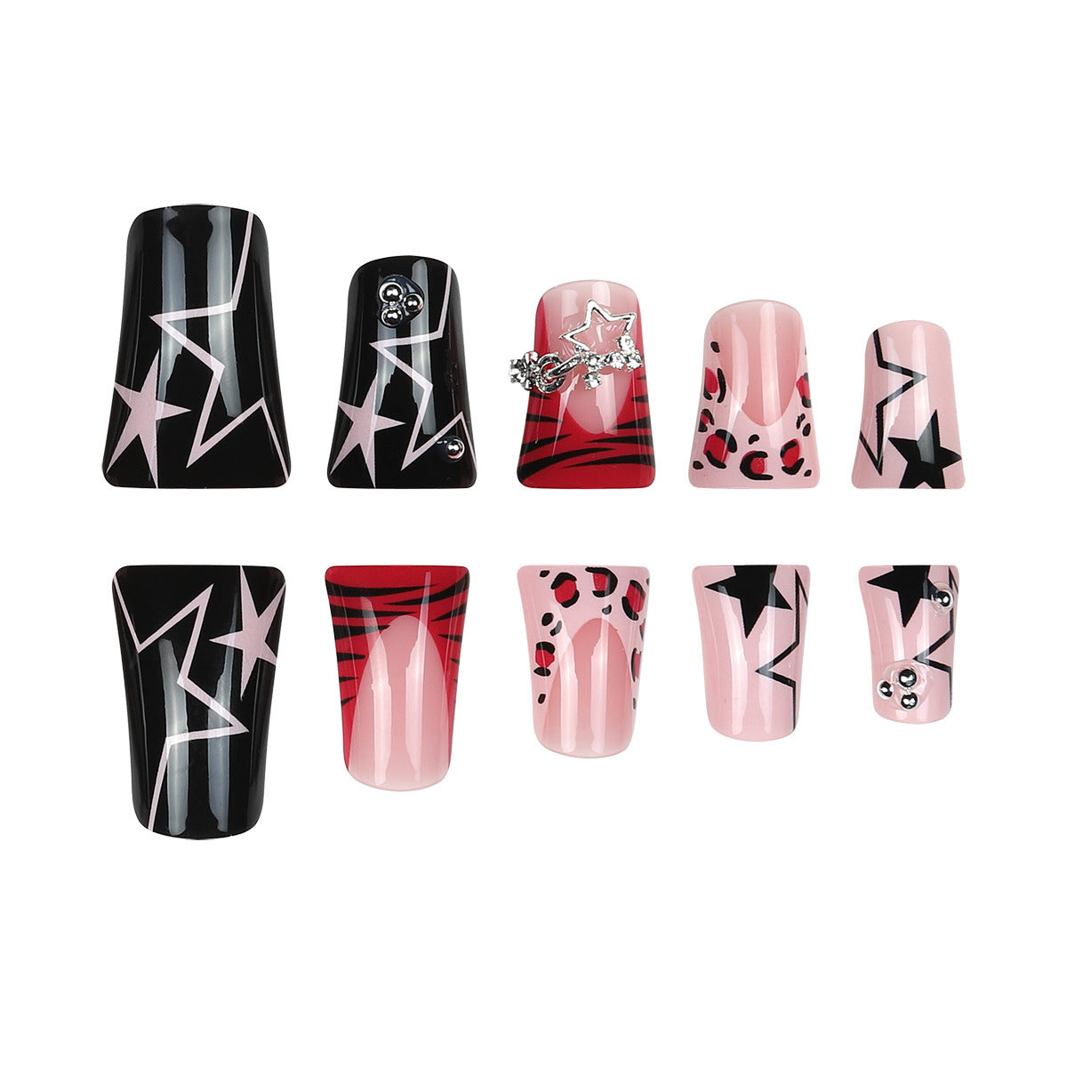 Wholesale Duckbill Leopard French Press-on Nails