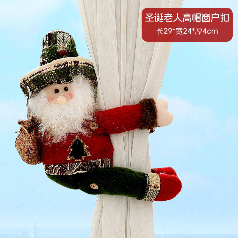 Wholesale Christmas Creative Curtain Buckle Cartoon Doll Decoration