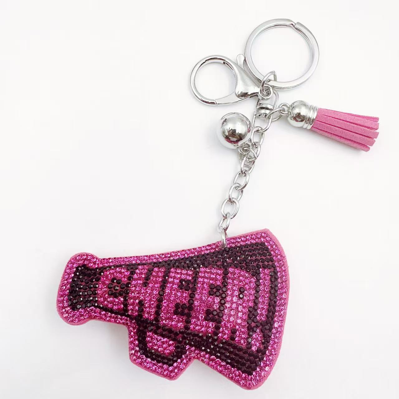 Wholesale  Velvet Hot Diamond Letter Cheer Keychain
