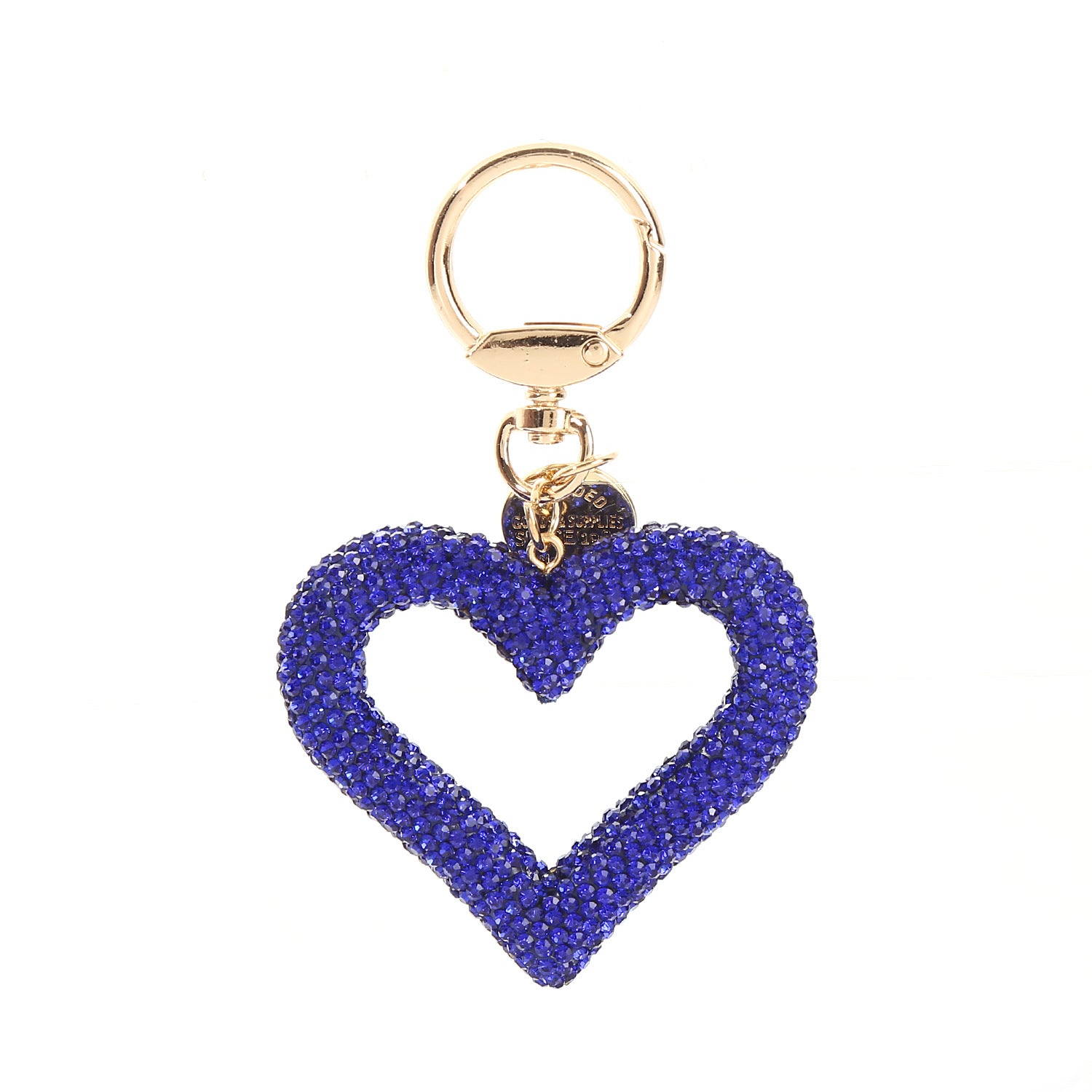 Wholesale Hollow Diamond Heart Key Chain