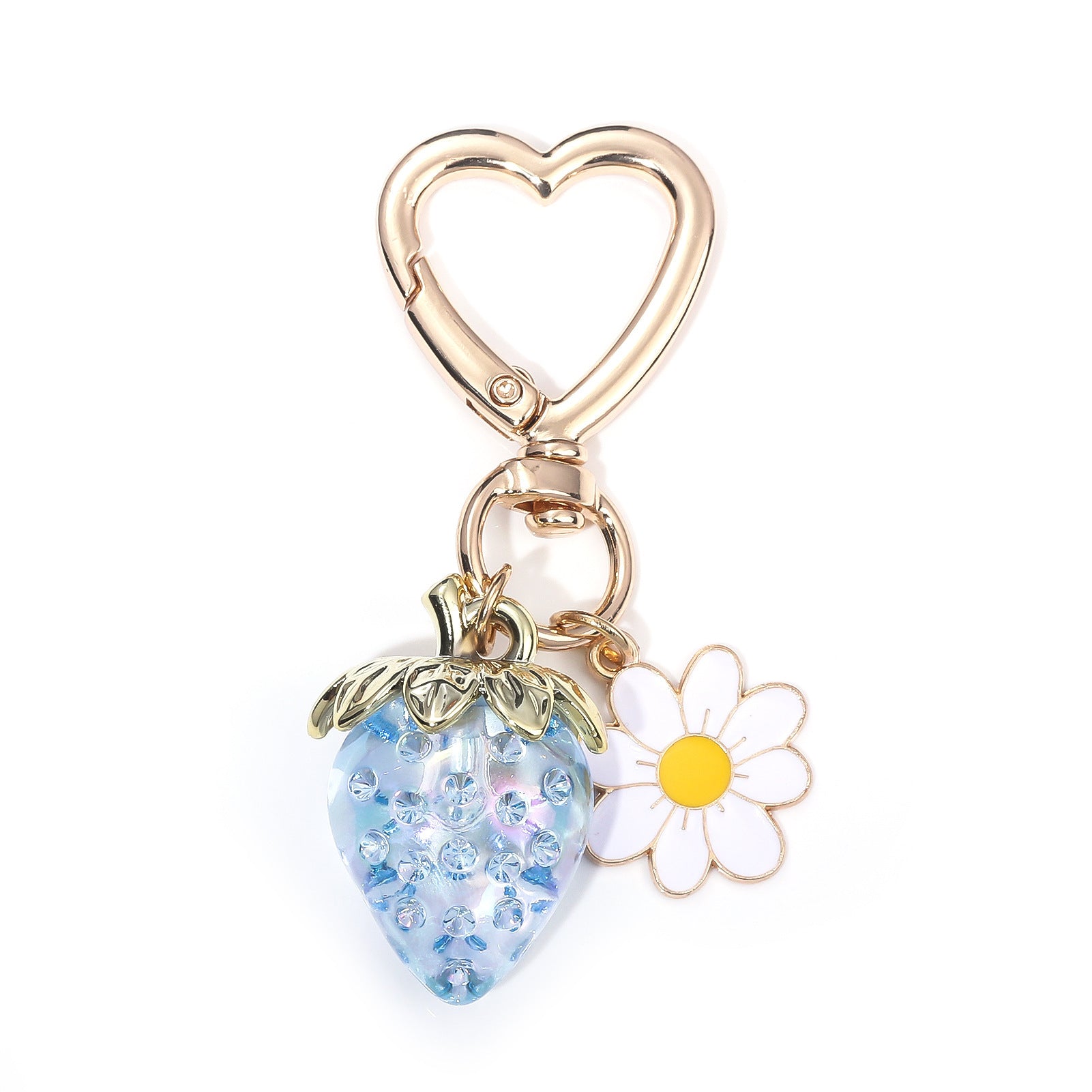 Wholesale Sunflower Strawberry Metal Keychain