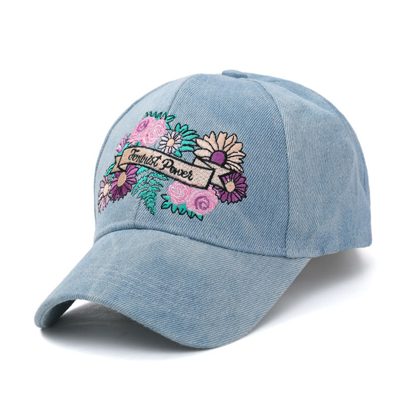 Wholesale Flower Embroidery Retro Cotton Cowboy Hat Baseball Cap