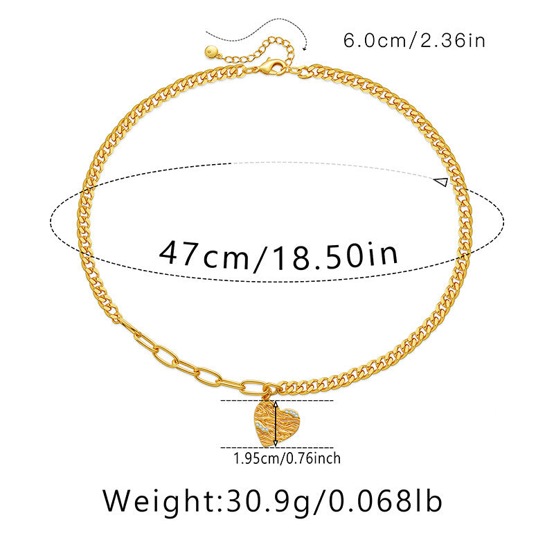 Wholesale Real Gold Electroplated Thick Chain Heavy Metal Style Necklace