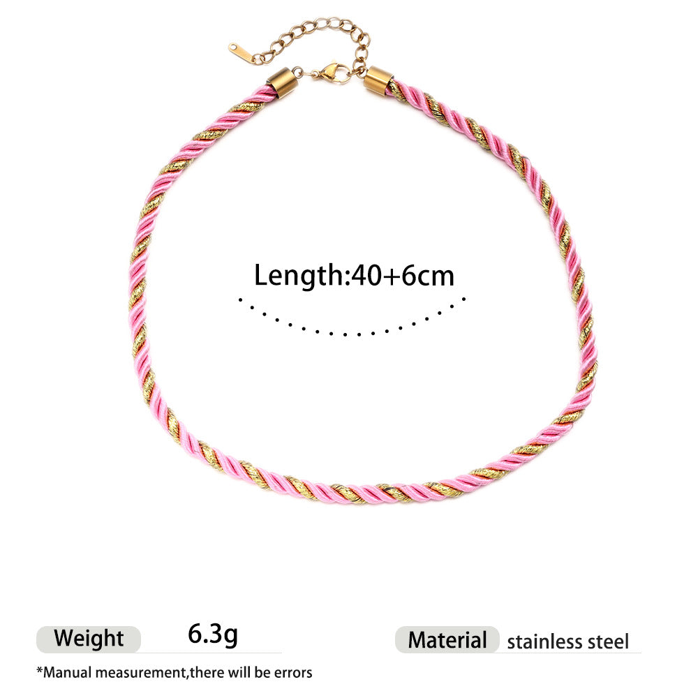 Wholesale Tyna European and American Light Luxury 18K Gold Stainless Steel Conch Sea Star Sun Thick Rope Necklace All-match Cross-border Trendy Jewelry