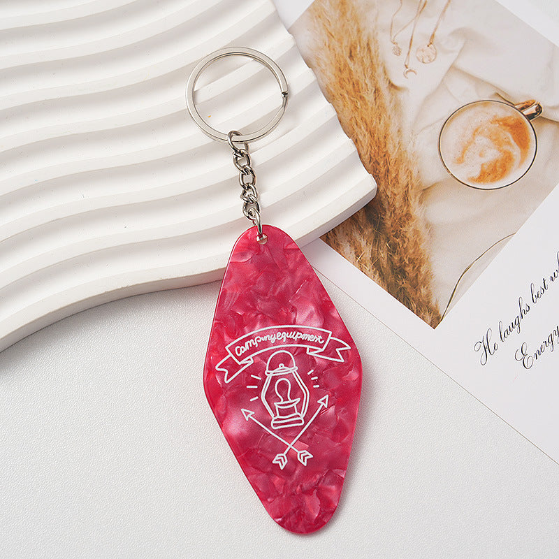 Wholesale Colorful creative acrylic diamond shaped nameplate keychain