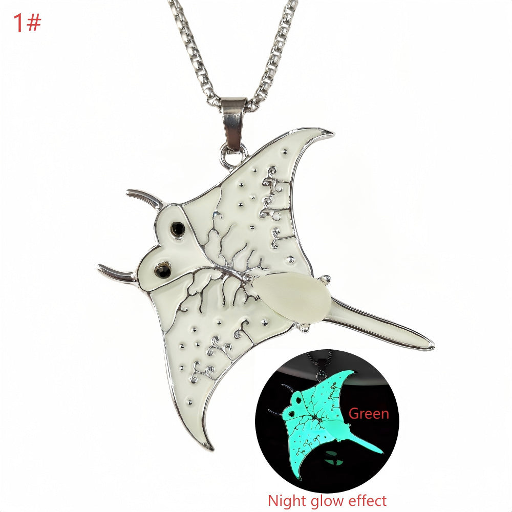 Wholesale Ocean Style Luminous Devil Fish  Zinc Alloy Necklace