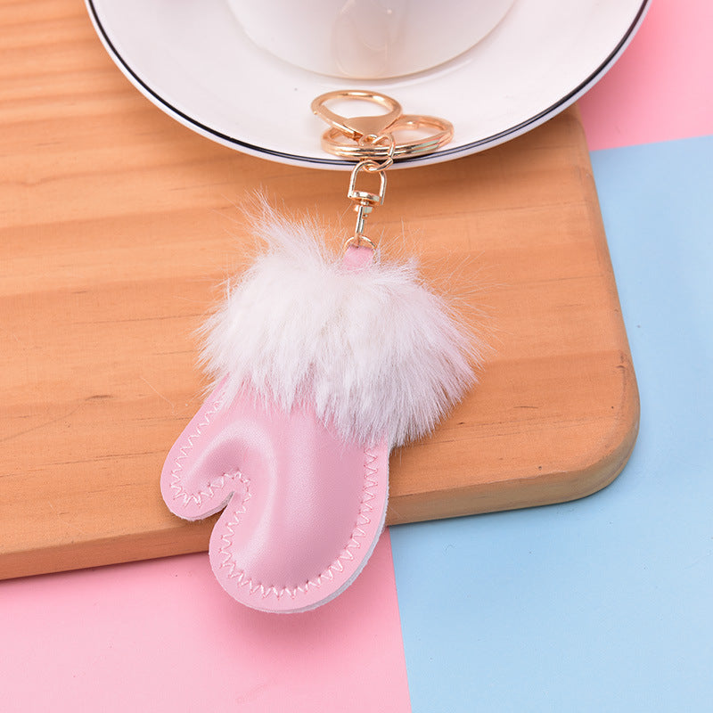Wholesale Cute Small Handbags, Fur Ball Leather Keychain