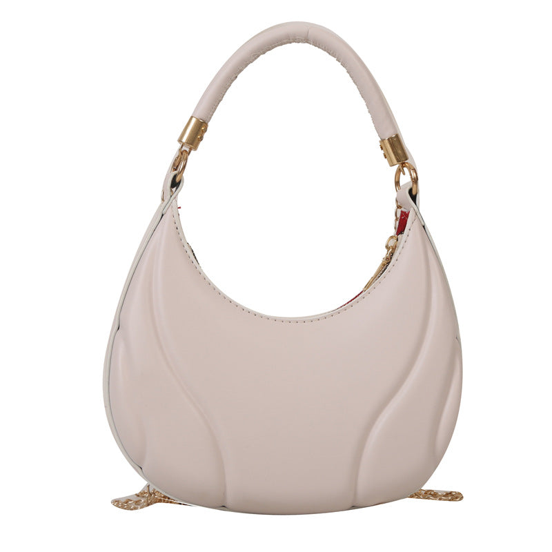 Wholesale Pink PU Underarm Bag Single Shoulder Crescent Bag