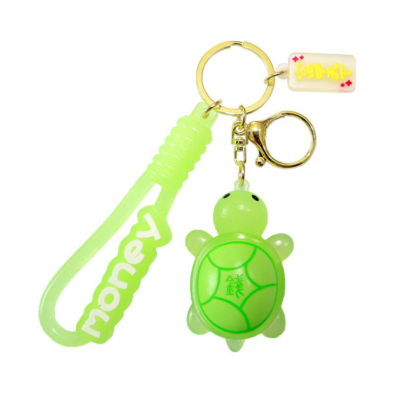 Wholesale Internet Celebrous Luminous Money Little Turtle Keychain Cute School Bag Pendant Key Chain Accessories Doll Machine Gift Keychains