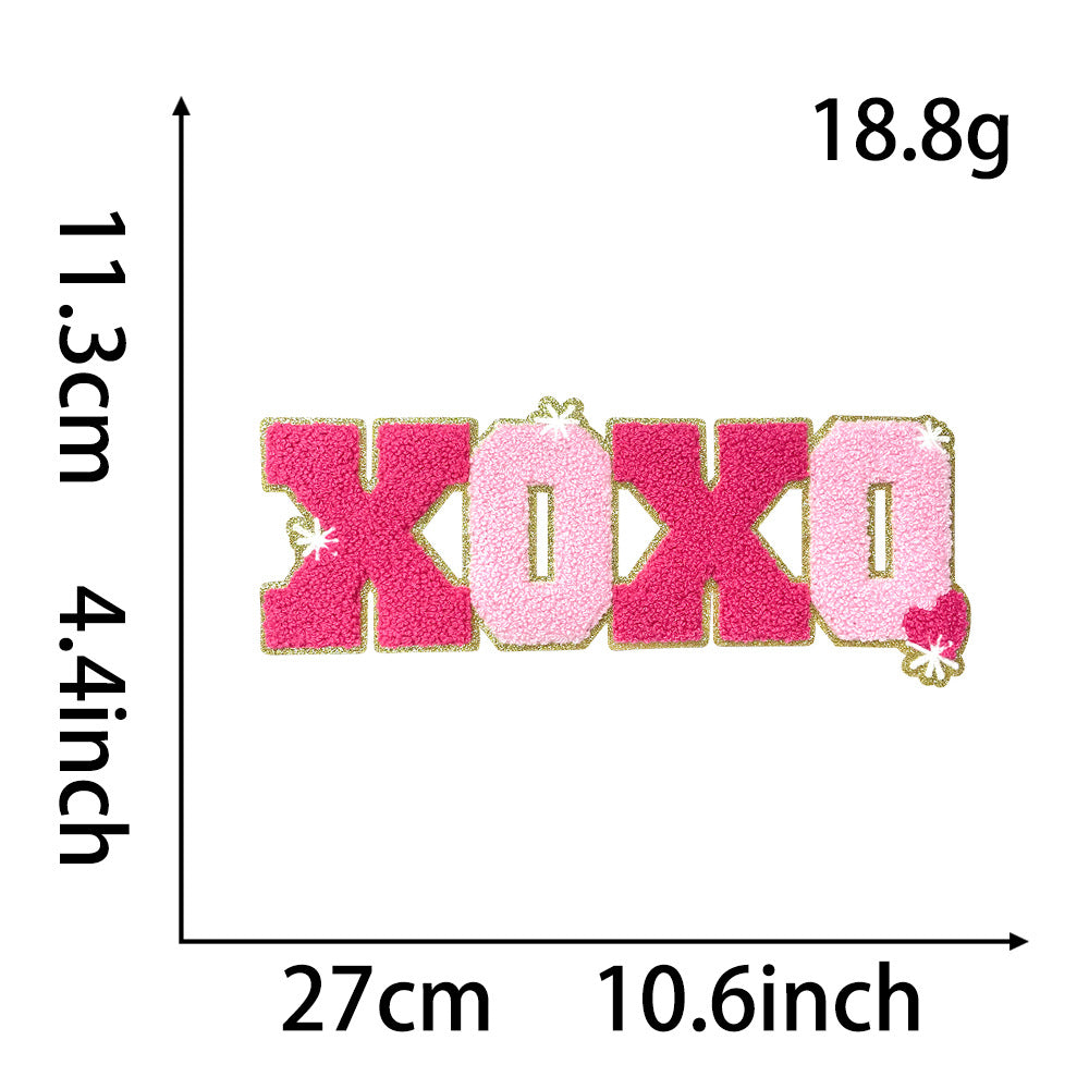 Wholesale 28Cm Towel Embroidery Patch Be Mine Red Stylish Coat Embellishment Everyday Fashion Accessory