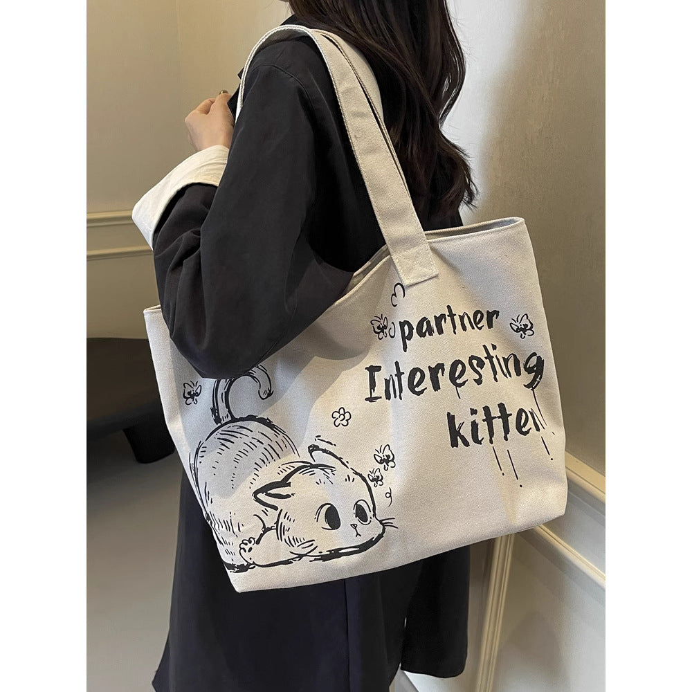 Wholesale Large Capacity Canvas Tote Bag Commuter Shoulder Bag