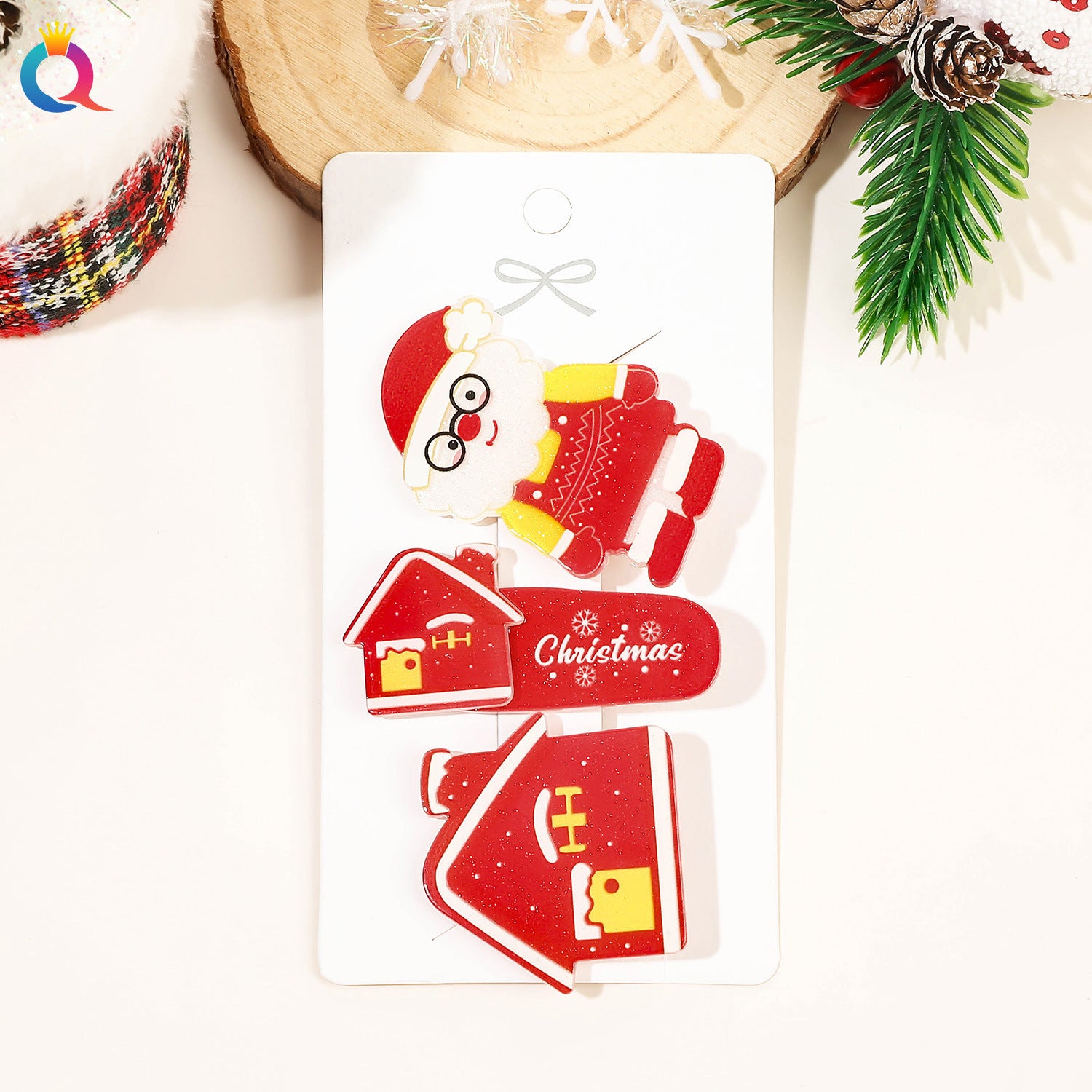 Wholesale 3pcs/pack Christmas Small Hairpin Card Cartoon Cute Bangs Clip Crushed Hair Top Clip