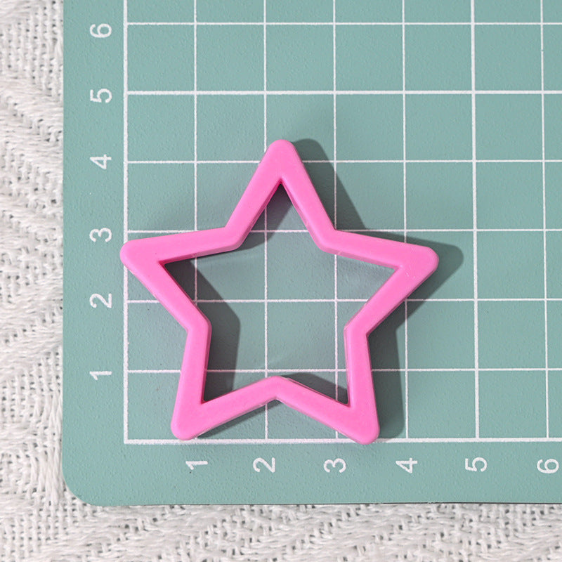 Wholesale  5pcs/pack  Large macaron-colored five-pointed star beads   Acrylic Beads
