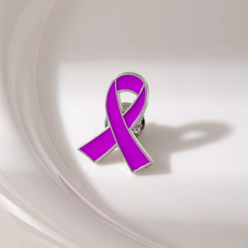 Wholesale Metal Oil-Drip Pink Collar Ribbon Brooch
