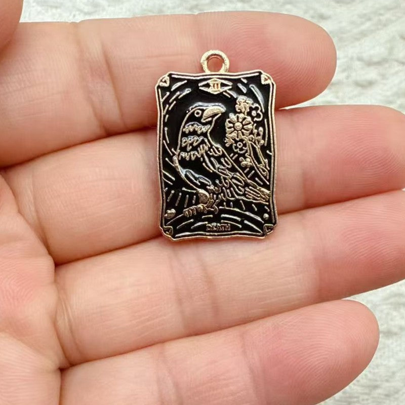 Wholesale Retro Tarot Card Pendant Charms White Zinc Alloy DIY Jewelry Accessory For Necklace Earrings Keychain For Resale