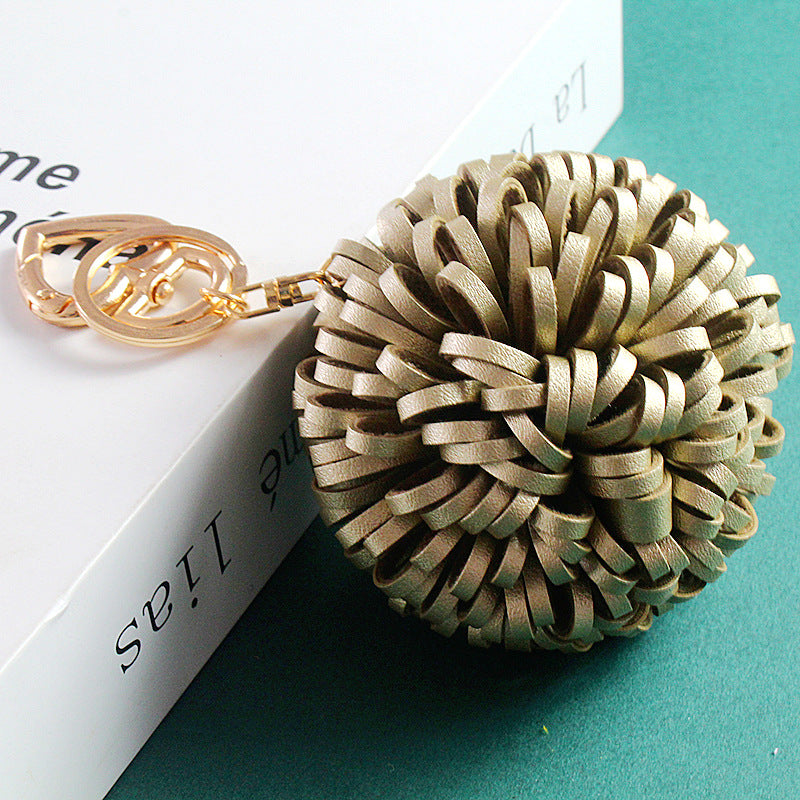 Wholesale Genuine Leather Tassel Personalized Keychain