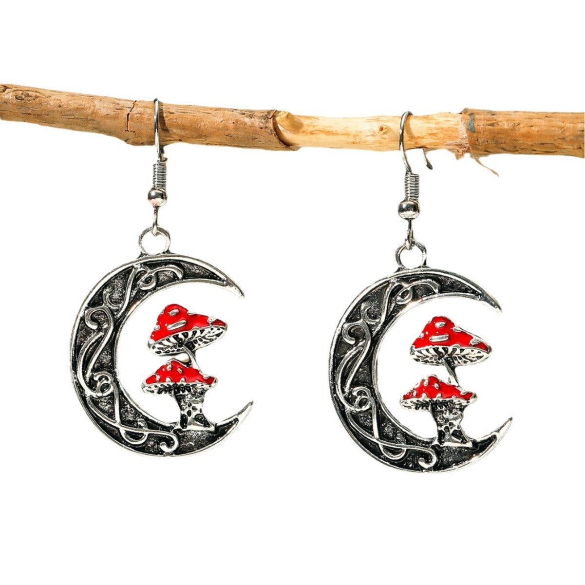 Wholesale Stylish and Simple Moon Red Mushroom Earrings