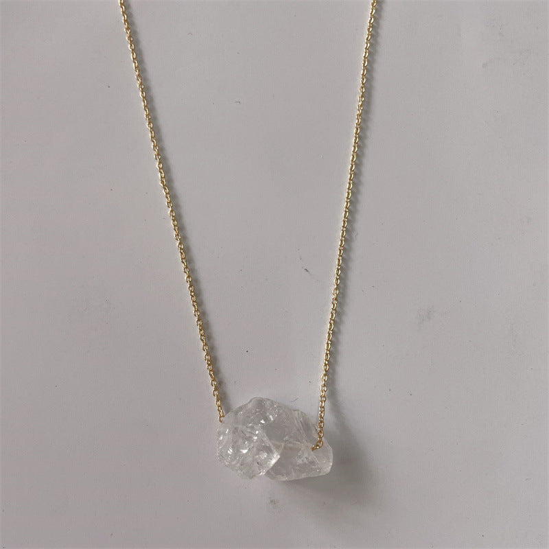 Wholesale Crystal Rough Stone Irregular Natural Stone Pendant Necklace