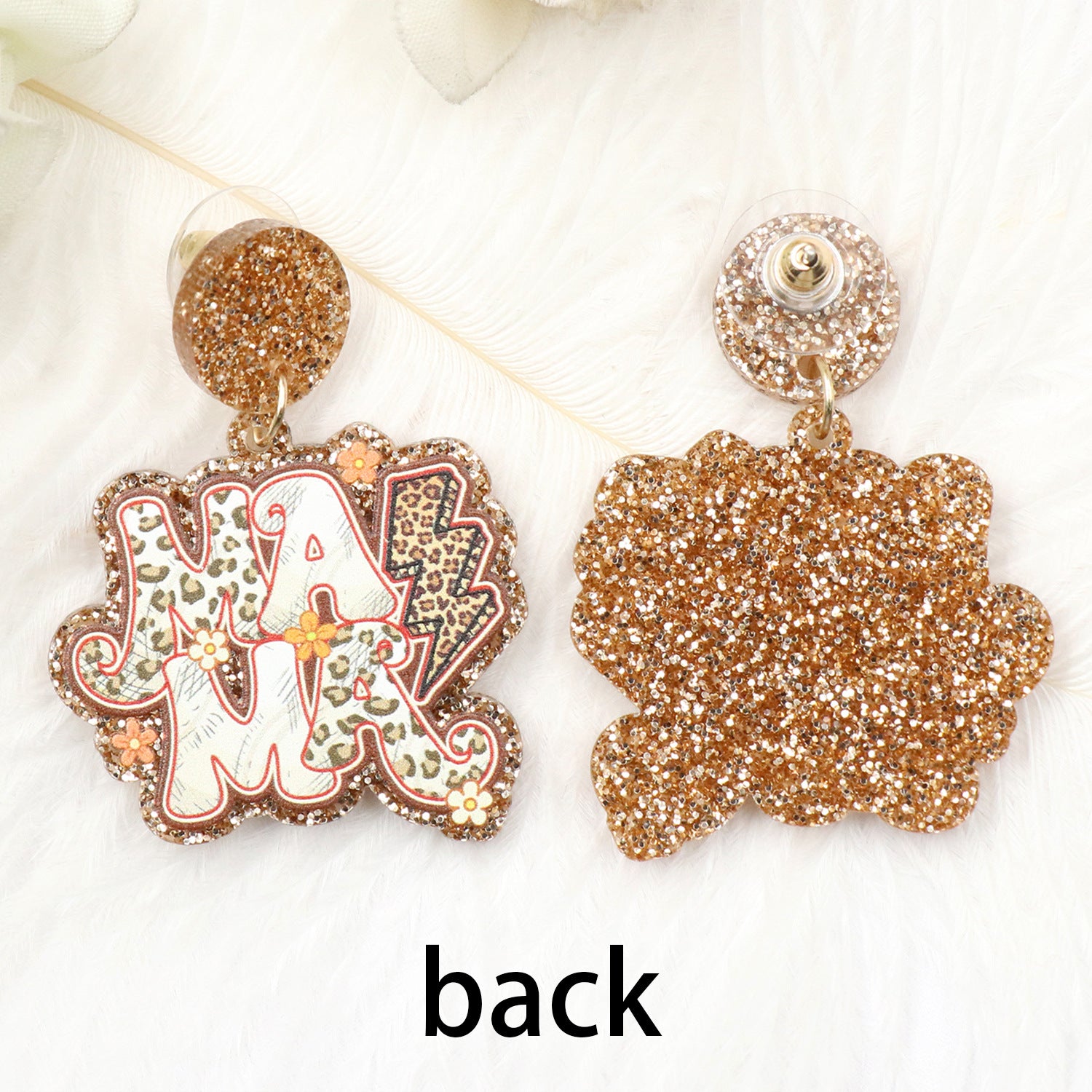 Wholesale Mother's Day Retro Leopard Pattern Acrylic Earrings