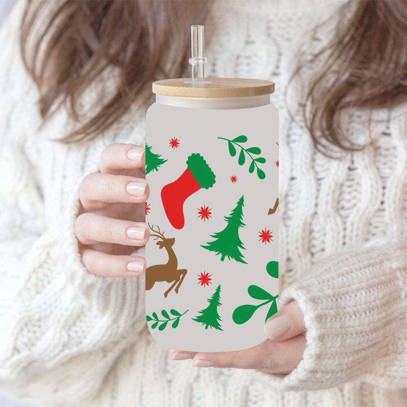 Wholesale Uv Transfer Sticker Tree Glass Cup Crystal Sticker 16oz Cup UV DTF Wraps