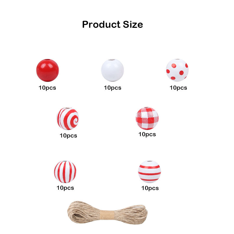 Wholesale of Christmas Threaded Wooden Beads
