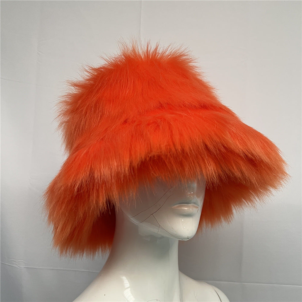 Wholesale Colorful Plush Imitation Fur Bucket Hat