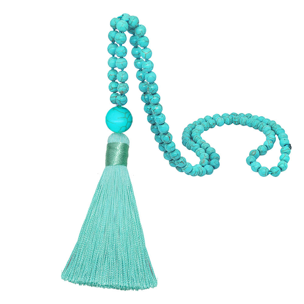 Wholesale Long Turquoise Beaded Necklace